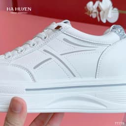 Thumbnail Giày thể thao nữ HÀ HUYỀN dây rút hông sóng vạch gót đính đá 5cm - TT778 2