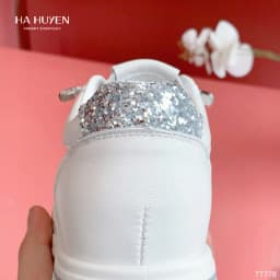 Thumbnail Giày thể thao nữ HÀ HUYỀN dây rút hông sóng vạch gót đính đá 5cm - TT778 4