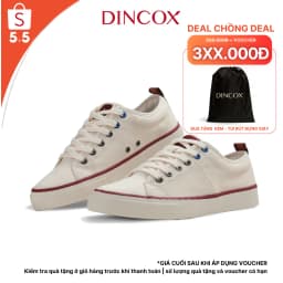 Thumbnail Giày Vải Canvas Đế Bằng Sneaker Nam Nữ C40 Trắng Kem Dincox 1