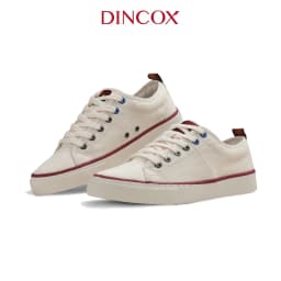 Thumbnail Giày Vải Canvas Đế Bằng Sneaker Nam Nữ C40 Trắng Kem Dincox 2