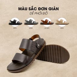 Thumbnail -Giày/Dép Sandal Nam Da Bò Nappa Đế có Rãnh Chống Trượt TMS30202 4
