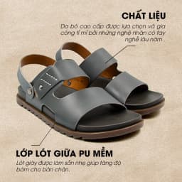 Thumbnail -Giày/Dép Sandal Nam Da Bò Nappa Đế có Rãnh Chống Trượt TMS30100 1