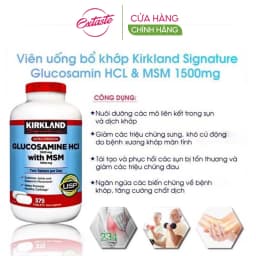 Thumbnail Glucosamine hcl with msm Kirkland Signature giảm đau nhức xương khớp hộp 375 viên extaste 4