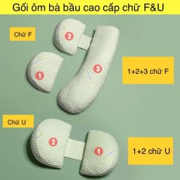 Thumbnail Gối bầu cánh tiên cao cấp KidsWorld cotton sợi tre nâng đỡ bụng bầu có thể dùng được cả sau khi sinh 1