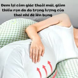 Thumbnail Gối bầu cánh tiên cao cấp KidsWorld cotton sợi tre nâng đỡ bụng bầu có thể dùng được cả sau khi sinh 2