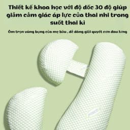Thumbnail Gối bầu cánh tiên cao cấp KidsWorld cotton sợi tre nâng đỡ bụng bầu có thể dùng được cả sau khi sinh 4