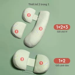 Thumbnail Gối Bầu Cánh Tiên Sợi Tre, Nhung Tăm Organic Cao Cấp KidsWorld Hỗ Trợ Giảm Đau Lưng Cho Mẹ Bầu 2