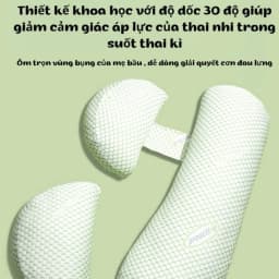Thumbnail Gối Bầu Cánh Tiên Sợi Tre, Nhung Tăm Organic Cao Cấp KidsWorld Hỗ Trợ Giảm Đau Lưng Cho Mẹ Bầu 3