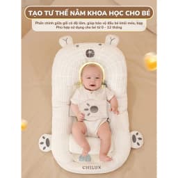 Thumbnail Gối chống trào ngược cho bé gấu trắng Chilux - Thiết kế 3 nấc nghiêng tuỳ chỉnh, gối định hình 3