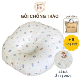 Thumbnail Gối chống trào ngược cho bé Petit Bebe muslin thoáng mát an toàn cho trẻ sơ sinh nhiều họa tiết 1