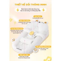 Thumbnail Gối chống trào ngược cho bé Hổ vàng Chilux - Thiết kế 3 nấc nghiêng tùy chỉnh, gối định hình 2