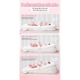 Thumbnail Gối chống trào ngược thỏ hồng Chilux - Thiết kế 3 nấc nghiêng tùy chỉnh, gối định hình 2