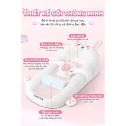 Thumbnail Gối chống trào ngược thỏ hồng Chilux - Thiết kế 3 nấc nghiêng tùy chỉnh, gối định hình 3