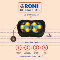 Thumbnail Gối Massage Nhiệt Hồng Ngoại OROMI ORM-755 - 6 Bóng xoay - Mát xa Cổ Vai Gáy, Thắt Lưng 1