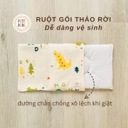 Thumbnail Gối mỏng lót đầu bé sơ sinh Petit Bebe muslin thấm hút thoáng khí hoạ tiết đáng yêu 2