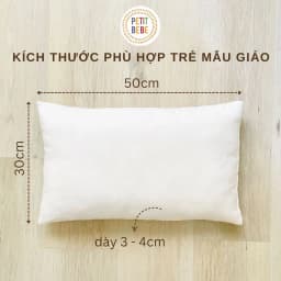 Thumbnail Gối nằm cho bé mẫu giáo tiểu học muslin Petit Bebe 30x50cm mềm mát thoáng khí 3