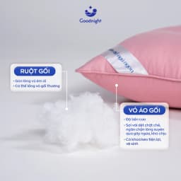 Thumbnail Gối Ngủ Vua Nệm Goodnight Mochi 45x65cm, Gối Nằm Chất Liệu Gòn Lông Vũ, Ruột Gối Cao Cấp Thư Giãn Cổ Vai Gáy 2