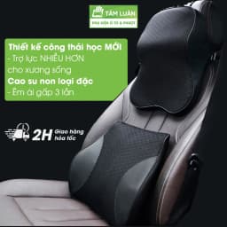 Thumbnail Gối tựa đầu ô tô cao su non, kê cổ tựa lưng ghế oto, massage vai gáy phụ kiện xe hơi Tâm Luân 1