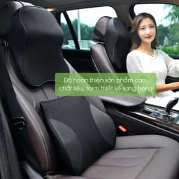 Thumbnail Gối tựa đầu ô tô cao su non, kê cổ tựa lưng ghế oto, massage vai gáy phụ kiện xe hơi Tâm Luân 3