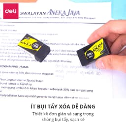 Thumbnail Gôm Tẩy Chì 2B / 4B Deli Màu Đen Tẩy Sạch Ít Vụn Tẩy Nhỏ Gọn - Phù Hợp Học Sinh, Sinh Viên, Văn Phòng Vẽ Thi Trắc Nghiệm 2