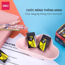 Thumbnail Gôm Tẩy Chì 2B / 4B Deli Màu Đen Tẩy Sạch Ít Vụn Tẩy Nhỏ Gọn - Phù Hợp Học Sinh, Sinh Viên, Văn Phòng Vẽ Thi Trắc Nghiệm 3