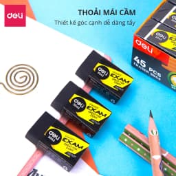 Thumbnail Gôm Tẩy Chì 2B / 4B Deli Màu Đen Tẩy Sạch Ít Vụn Tẩy Nhỏ Gọn - Phù Hợp Học Sinh, Sinh Viên, Văn Phòng Vẽ Thi Trắc Nghiệm 4