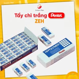 Thumbnail Gôm Tẩy Học Sinh Pentel Hi Polymer ZEH 3 Kích Cỡ Màu Trắng 1