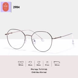 Thumbnail Gọng kính cận nữ Accede Sarifa kim loại thiết kế mắt tròn thanh mảnh màu sắc thời trang 2984 2