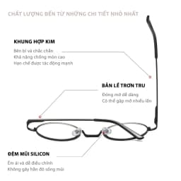 Thumbnail Gọng Kính Mắt Tròn Nhỏ Nam Nữ Aoron Chất Liệu Kim Loại Chống Gỉ Cao Cấp Có Thể Thay Cận Phong Cách Vintage AK044 3