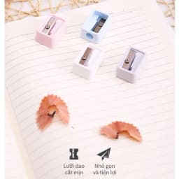 Thumbnail Gọt bút chì mini Deli - Hồng, Cam, Xanh dương, Xanh lá - 1 cái màu ngẫu nhiên - Chất liệu ABS bền bỉ, lưỡi dao không ghỉ 2