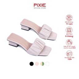 Thumbnail Guốc Cao Gót Nữ 3cm Quai Bèo Nhún Pixie X952 1