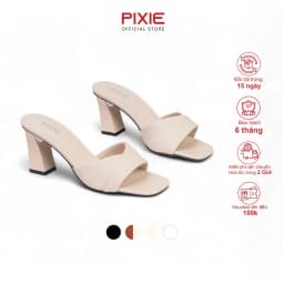 Thumbnail Guốc Cao Gót Nữ 7cm Kiểu Quai Ngang Pixie H090 1