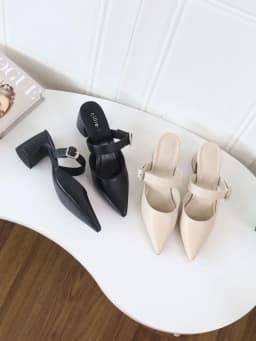 Thumbnail Guốc Cao Gót Nữ Cillie Mũi Nhọn Đế Vuông 7cm Chắc Chắn Quai Đeo Có Thể Điều Chỉnh GU15 3