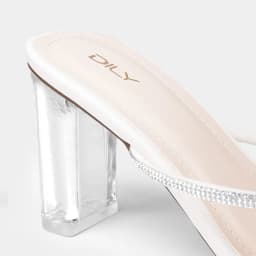 Thumbnail Guốc nữ đế vuông mica trong suốt thanh lịch, dép guốc nữ quai đính hạt lấp lánh cao 7cm_AA0393 1