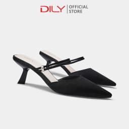 Thumbnail Guốc sục nữ DILY mũi nhọn quai 2 dây tiện lợi, dép guốc sục gót nhọn cao 6cm DL0556 2
