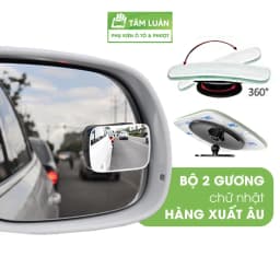 Thumbnail Gương cầu lồi ô tô xoay 360 độ cỡ lớn hình chữ nhật soi điểm mù, phụ kiện oto xe hơi Tâm Luân 1