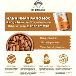 Thumbnail Hạnh Nhân Rang Mộc DK Harvest 250g/500g - Nhập Khẩu Mỹ | Giàu Vitamin E, Tốt Cho Tim Mạch 3