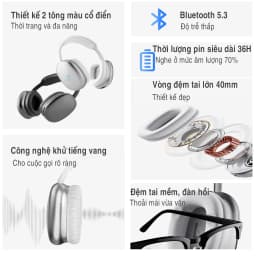Thumbnail Headphone tai nghe bluetooth không dây chụp tai Rockspace O5 có mic hàng chính hãng BH 1 năm 3