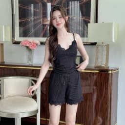 Thumbnail Hisexy Bộ ngủ nữ set ngủ nữ đồ bộ nữ thun tăm cao cấp co dãn 4 chiều dày dặn áo phối ren ms45 2