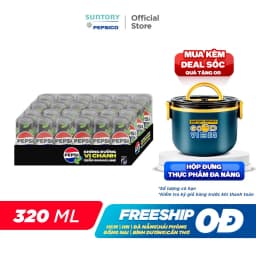 Thumbnail [HỎA TỐC-VC 12%] Thùng 24 Lon Nước Uống Có Gaz Pepsi Vị Chanh Không Calo (320ml/lon) 1