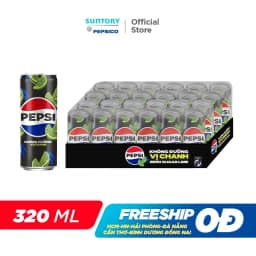 Thumbnail [HỎA TỐC-VC 12%] Thùng 24 Lon Nước Uống Có Gaz Pepsi Vị Chanh Không Calo (320ml/lon) 2