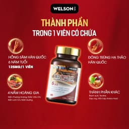 Thumbnail Hồng Sâm Hàn Quốc Đông Trùng Hạ Thảo Tăng Cường Sức Khỏe Welson Red Ginseng 30 Viên 2