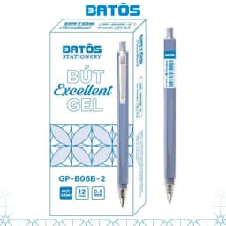 Thumbnail Hộp 12 cây bút gel bấm 0.5mm Batôs 3 Excellent GP-B05K-2 viết êm trơn , nét nhỏ chữ đẹp. 1