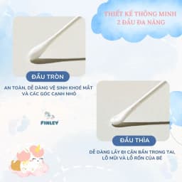 Thumbnail Hộp 200 tăm bông ráy tai 2 đầu kháng khuẩn cho bé Finley FL0162 3