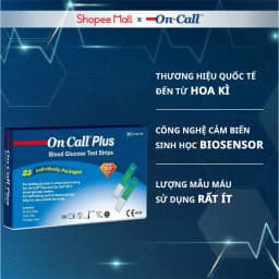 Thumbnail Hộp 25 Que Thử Đường Huyết On Call Plus Rời Từng Que Trong Túi Thiếc 1