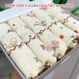 Thumbnail Hộp 5 Khăn Sữa Muslin GEE 2 Lớp Cao Cấp - Siêu Thấm Hút, Kháng Khuẩn, Bền Đẹp, Phù Hợp Cho Bé Sơ Sinh S5G1 IQKAO 1