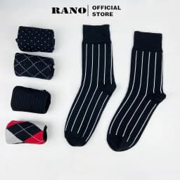 Thumbnail Hộp 5 đôi tất nam cổ cao Mix5 RANO cao cấp mang giầy tây thoáng khí chống hôi chân co giãn 4 chiều 4