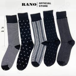 Thumbnail Hộp 5 đôi tất nam công sở cổ cao dài 26cm vớ nam đi giày tây họa tiết RANO sợi cotton cao cấp cao cấp mềm mại thoáng mát 1