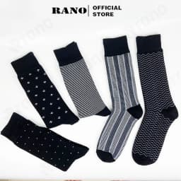 Thumbnail Hộp 5 đôi tất nam công sở cổ cao dài 26cm vớ nam đi giày tây họa tiết RANO sợi cotton cao cấp cao cấp mềm mại thoáng mát 2
