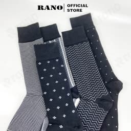 Thumbnail Hộp 5 đôi tất nam công sở cổ cao dài 26cm vớ nam đi giày tây họa tiết RANO sợi cotton cao cấp cao cấp mềm mại thoáng mát 3
